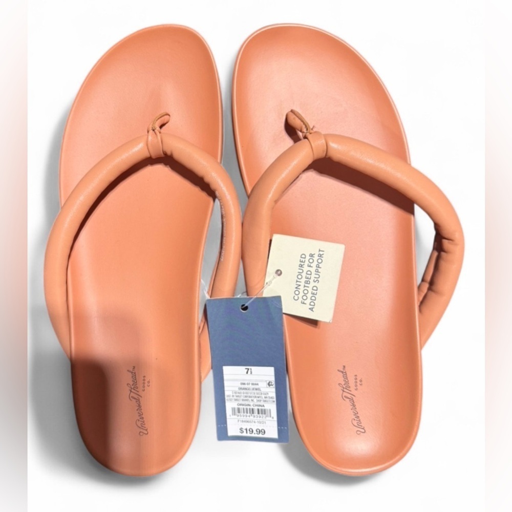 Size 7.5 Universal Thread Orange Slide Sandals